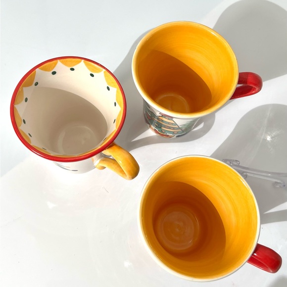 Living Art Carnival Christmas Tree Set of 3 Ceramic Dessert Plates & Mugs NEW - Picture 8 of 11